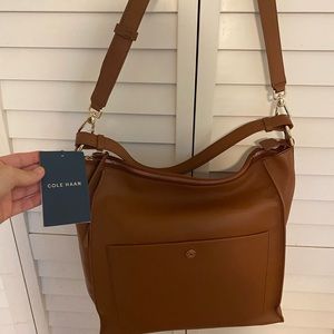 Cole Haan Brand new never used brown leather oversized purse. Tags on
